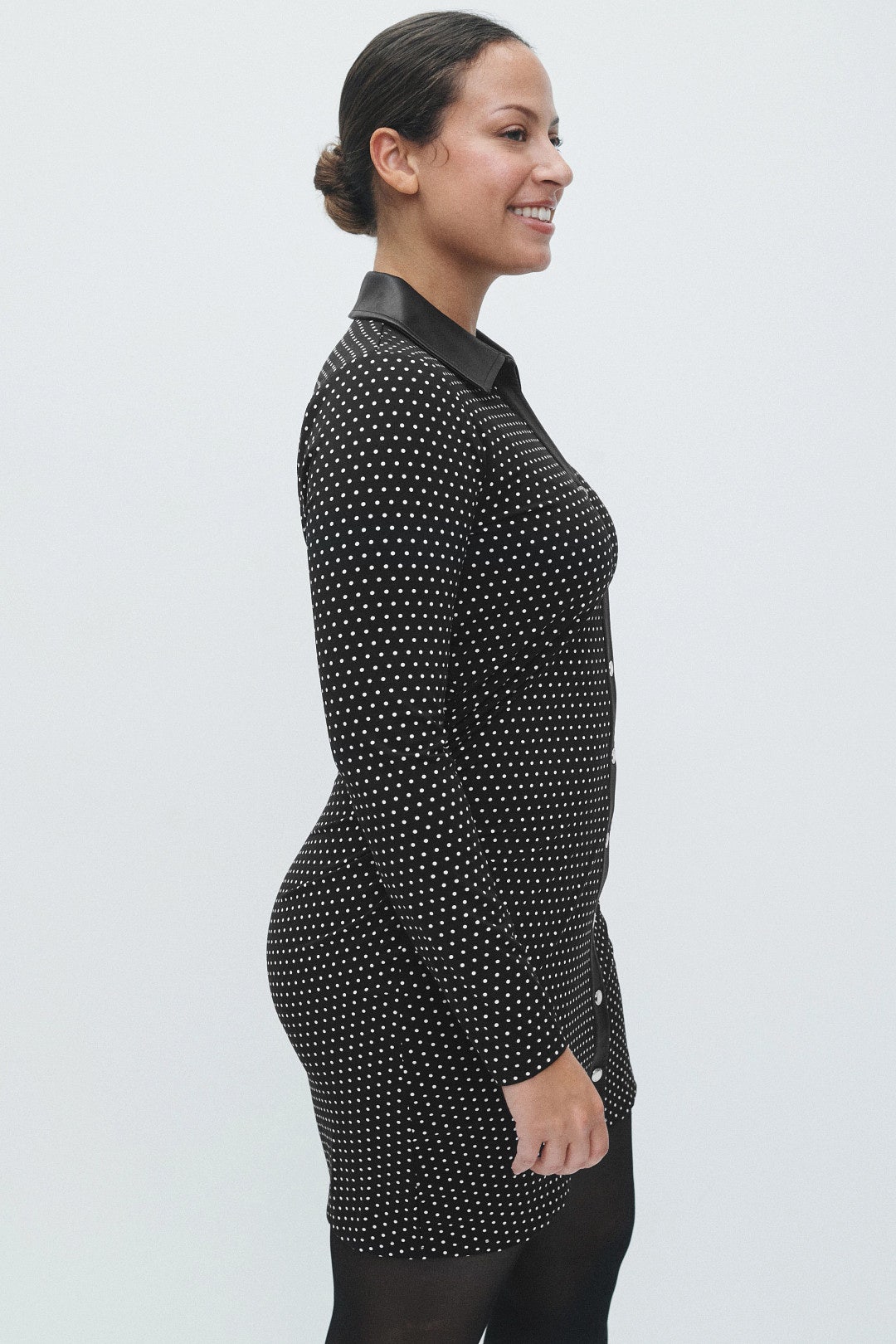 Polka Dot Ruched Snap Midi Dress by MICHAEL KORS 6