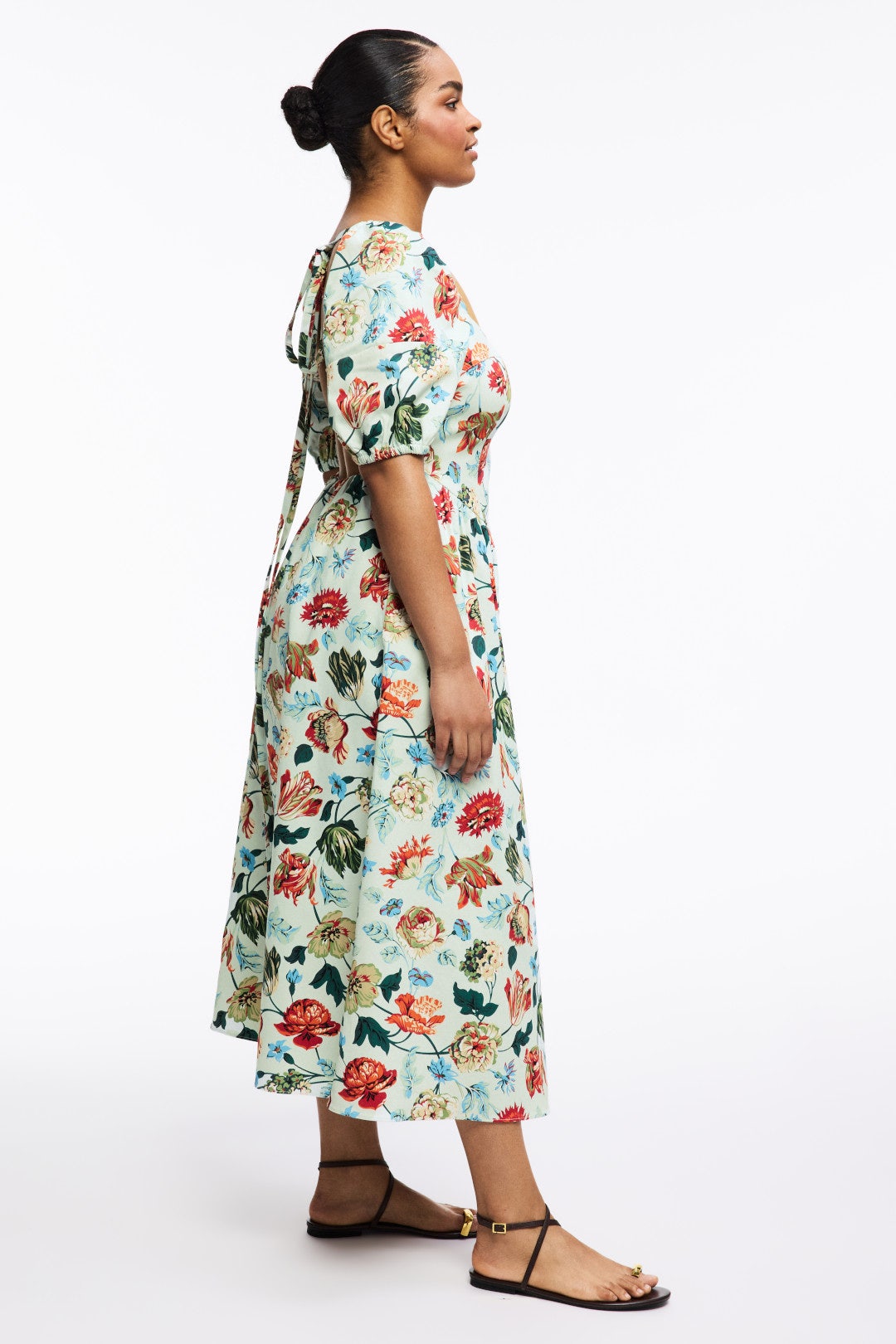 Square Neck Puff Sleeve Midi Dress by Rosetta Getty x RTR 3