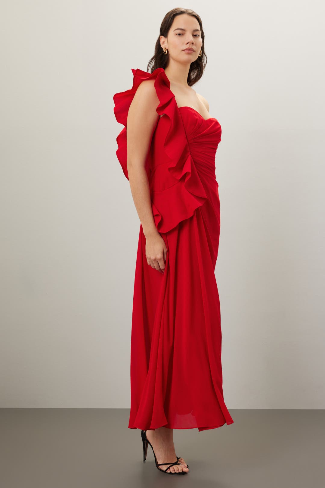 Poppy Red Georgette Gown by Badgley Mischka | Rent the Runway