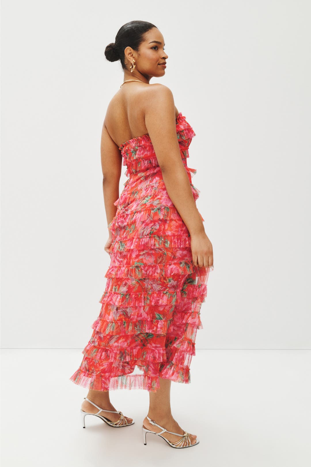 Strapless Micro Ruffle Dress by Ieena for Mac Duggal | Rent