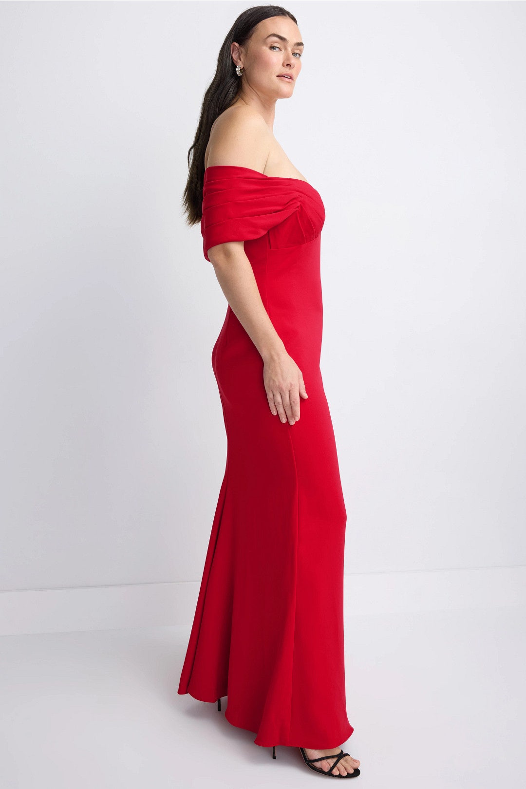 Off The Shoulder Gown With Pleats by Badgley Mischka 6