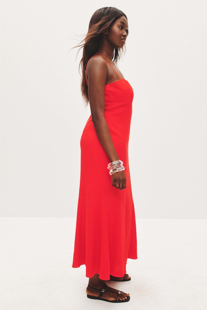 Linen Sculpted Midi Dress by TOCCIN X RTR - Photo 6
