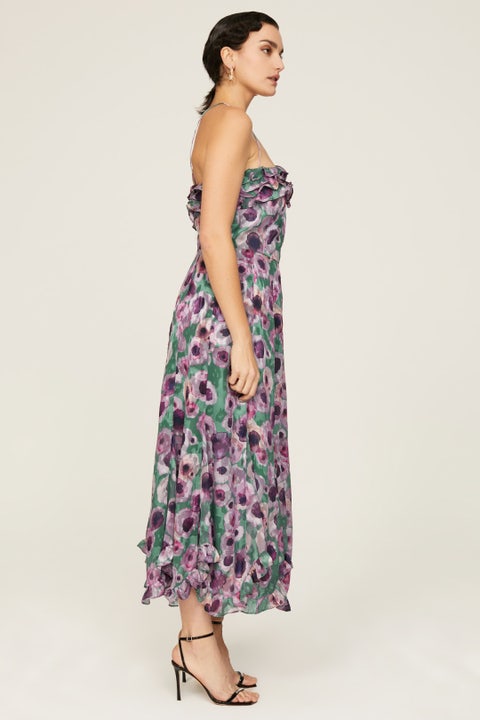 Willow Silk Faille Full Midi Dress