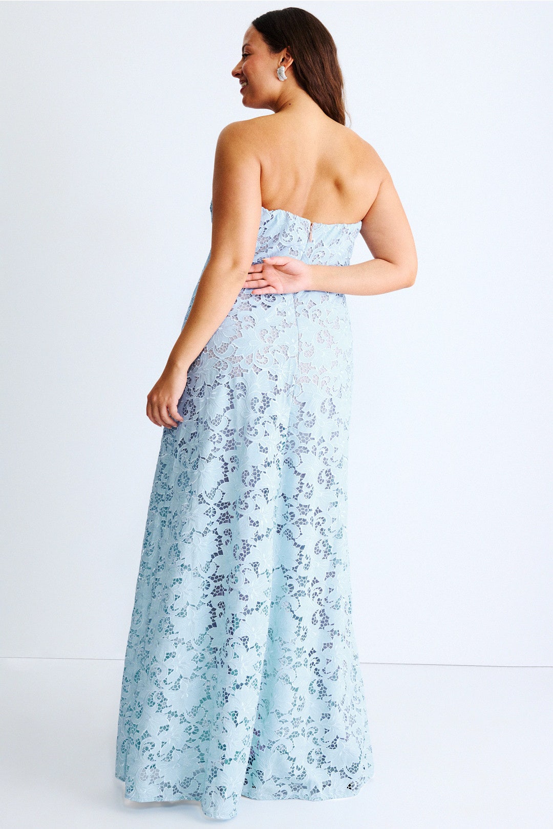 knee length dresses for ladies Lovely In London Lace Maxi In Cream
