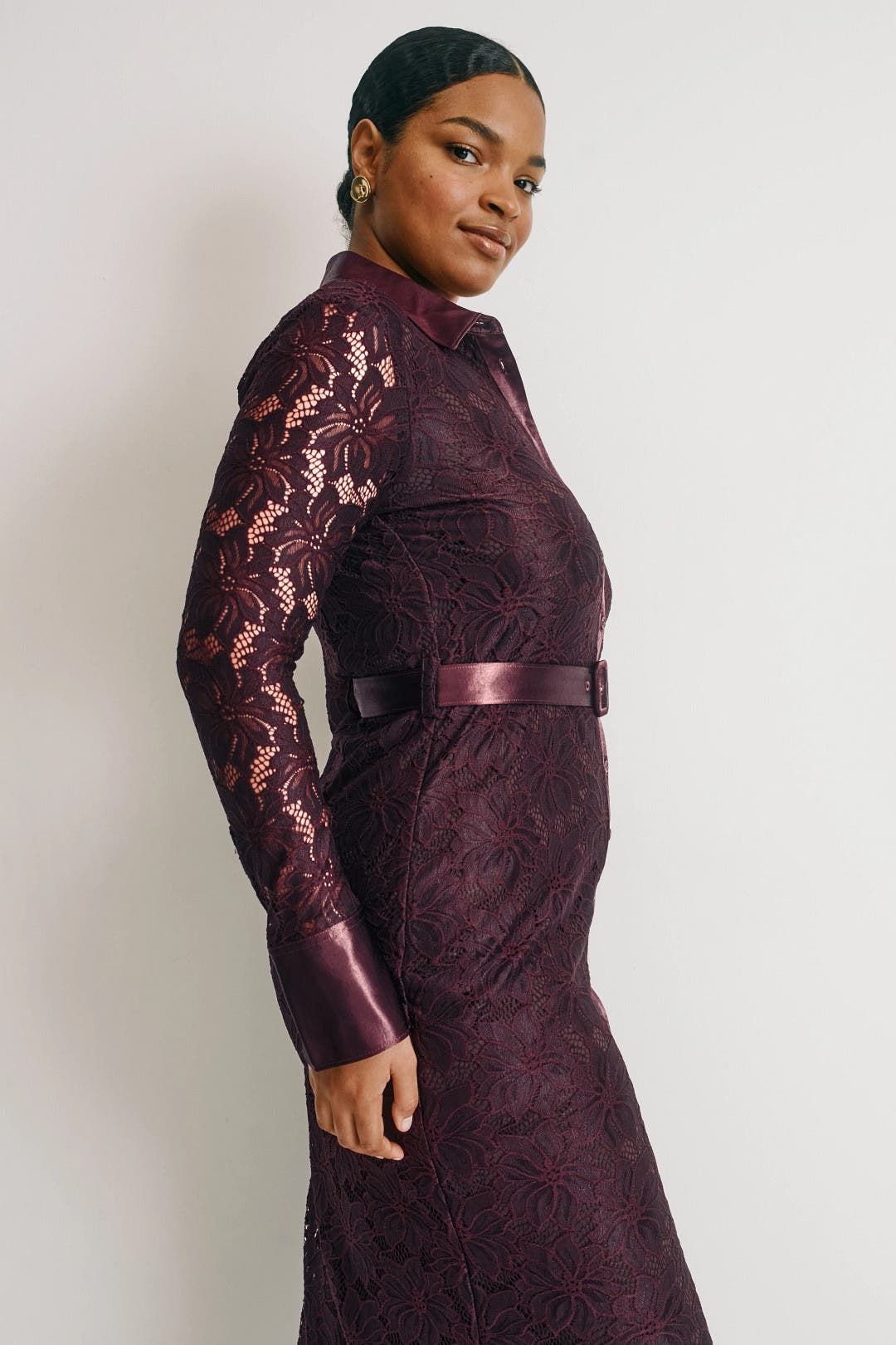 Satin Detail Lace Midi Dress by Derek Lam 10 Crosby x RTR | Rent