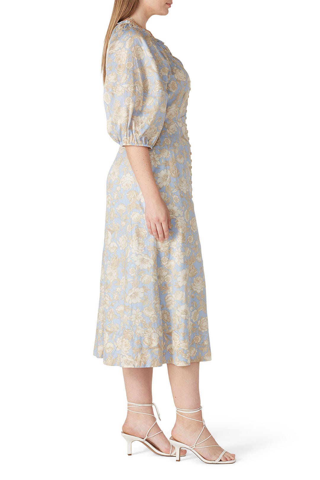 Short Sleeve Satin Leaf Dress by Rebecca Taylor NYC 6