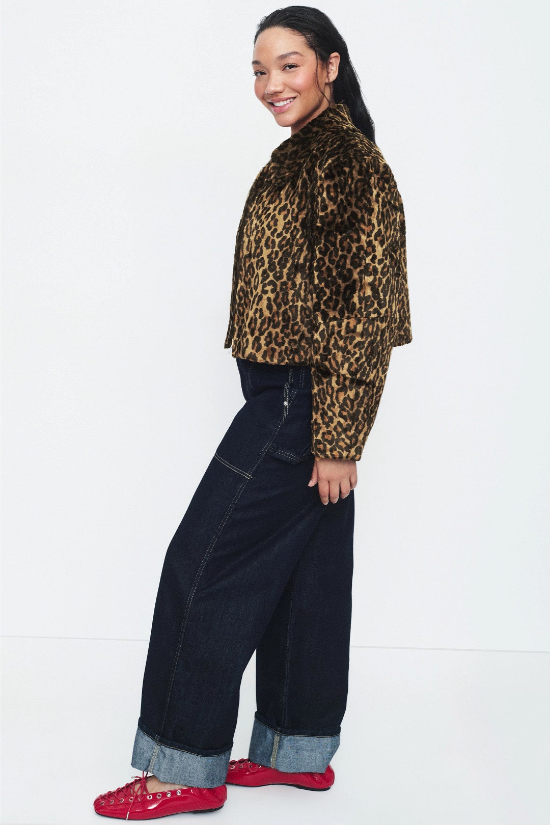 Leopard Faux Haircalf Jacket by Peter Som x RTR 6