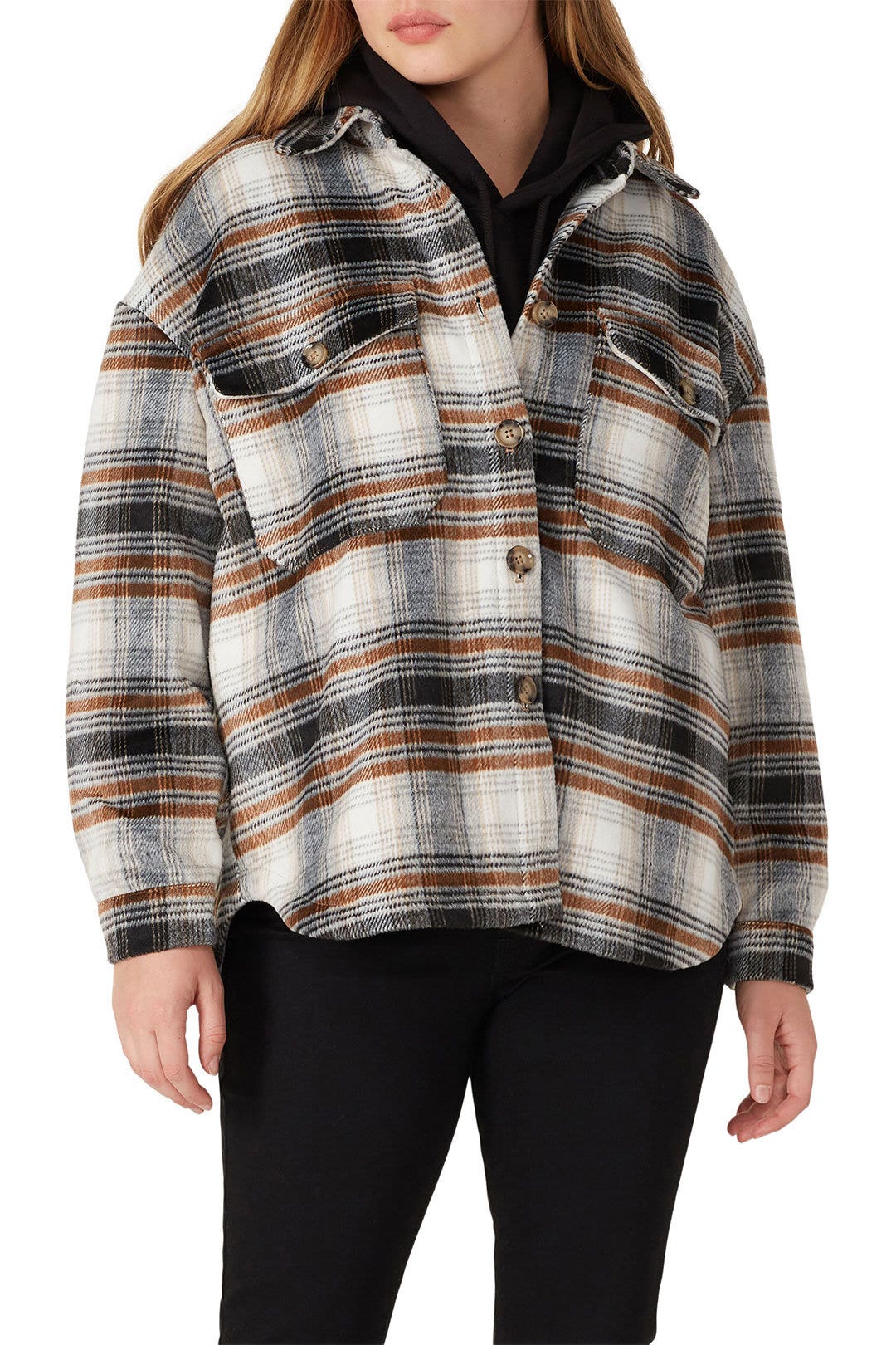 Brown Plaid Shirt Jacket by VERO MODA 6