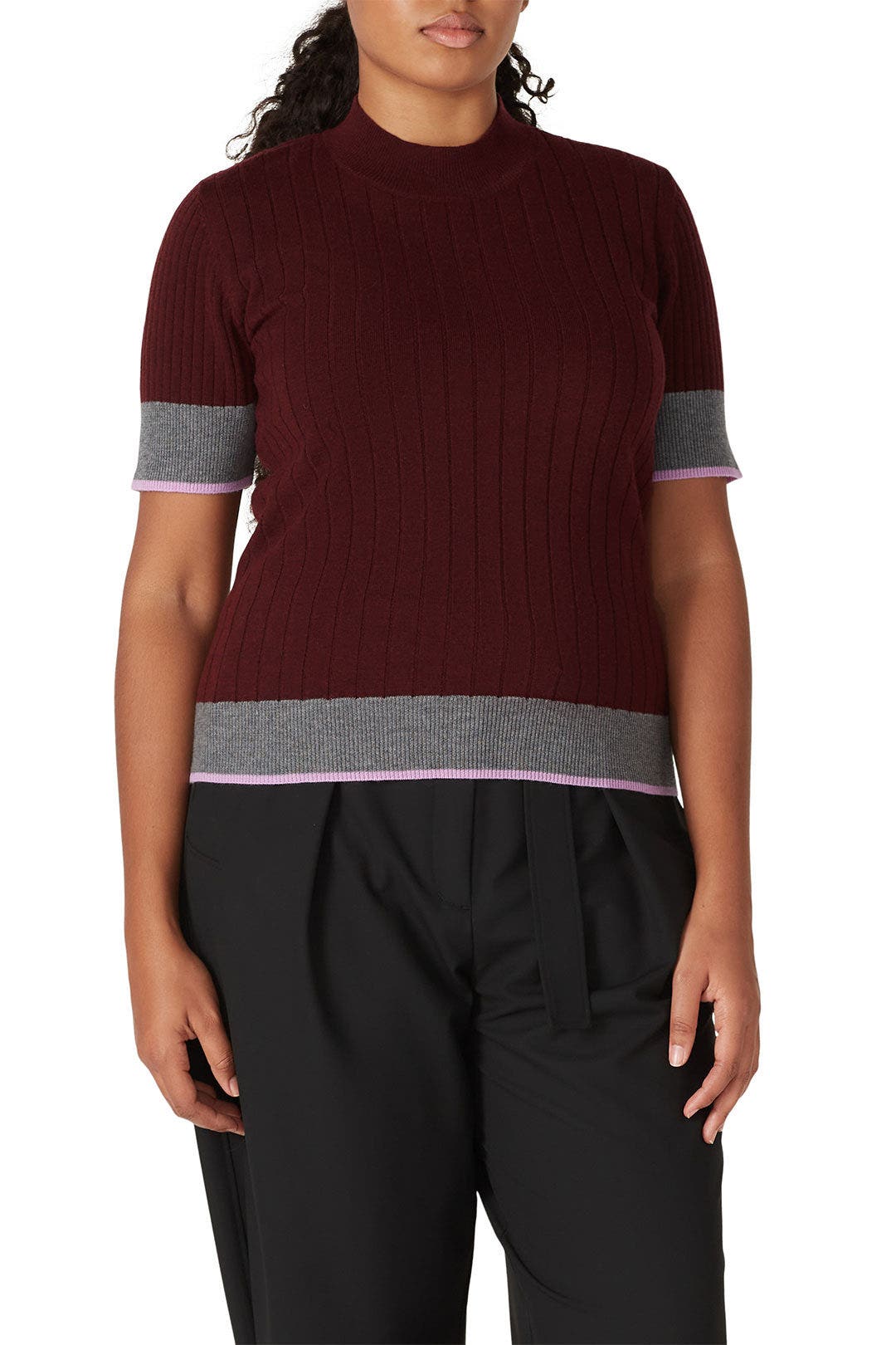 Plum Ribbed Sweater by TOME x RTR 6