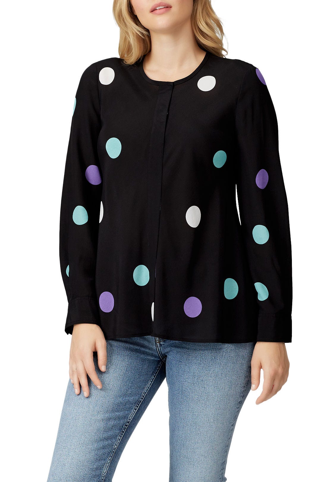 Polka Dot Button Down Blouse by Derek Lam 10 Crosby 6