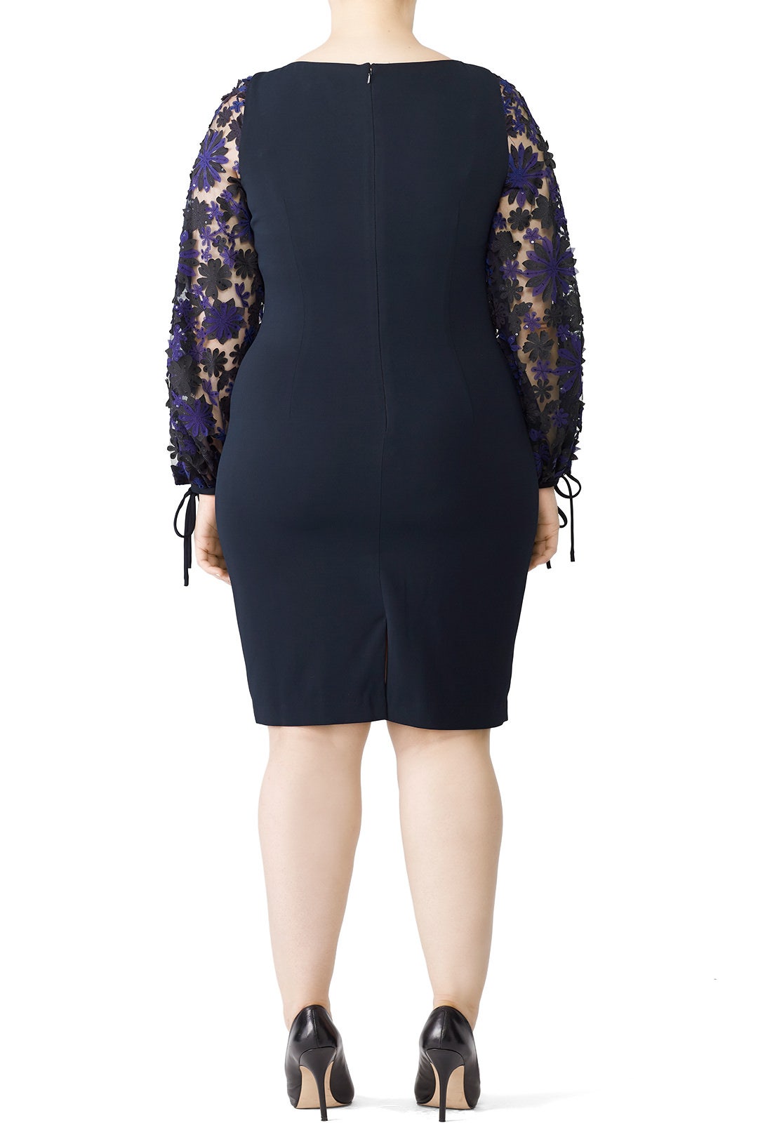 Embroidered Sleeve Dress by Badgley Mischka 5
