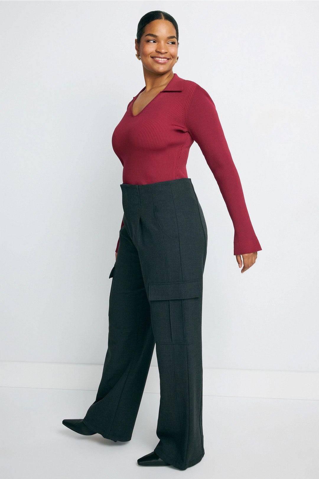 Collared Rib Knit Sweater by SIMKHAI 6