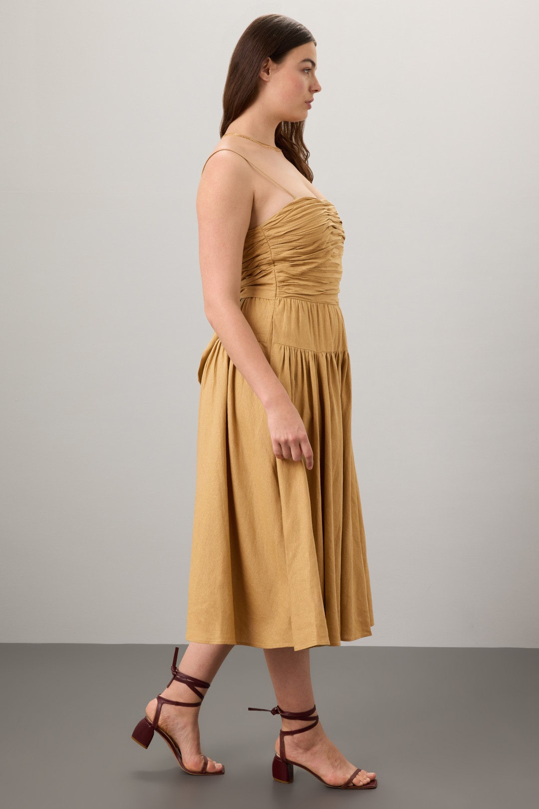 Ruched Tie Midi Dress by TOCCIN X RTR 6