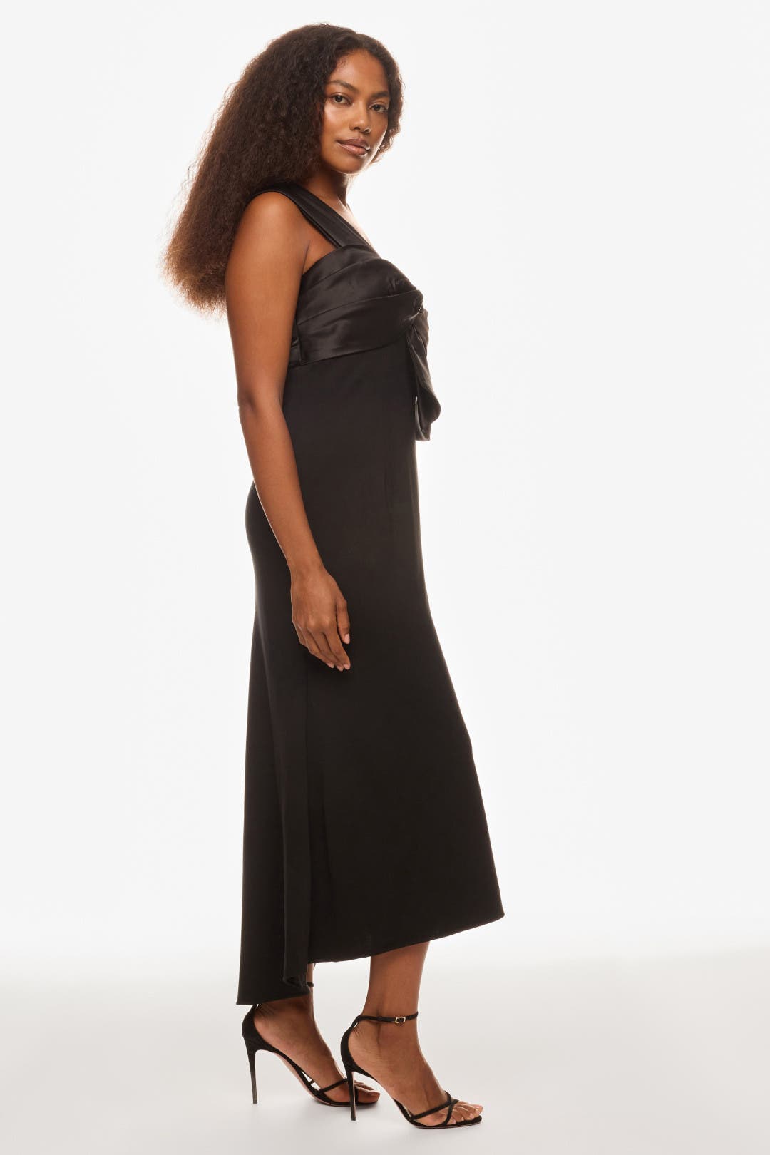 One Shoulder Draped Trumpet Gown by Ieena for Mac Duggal