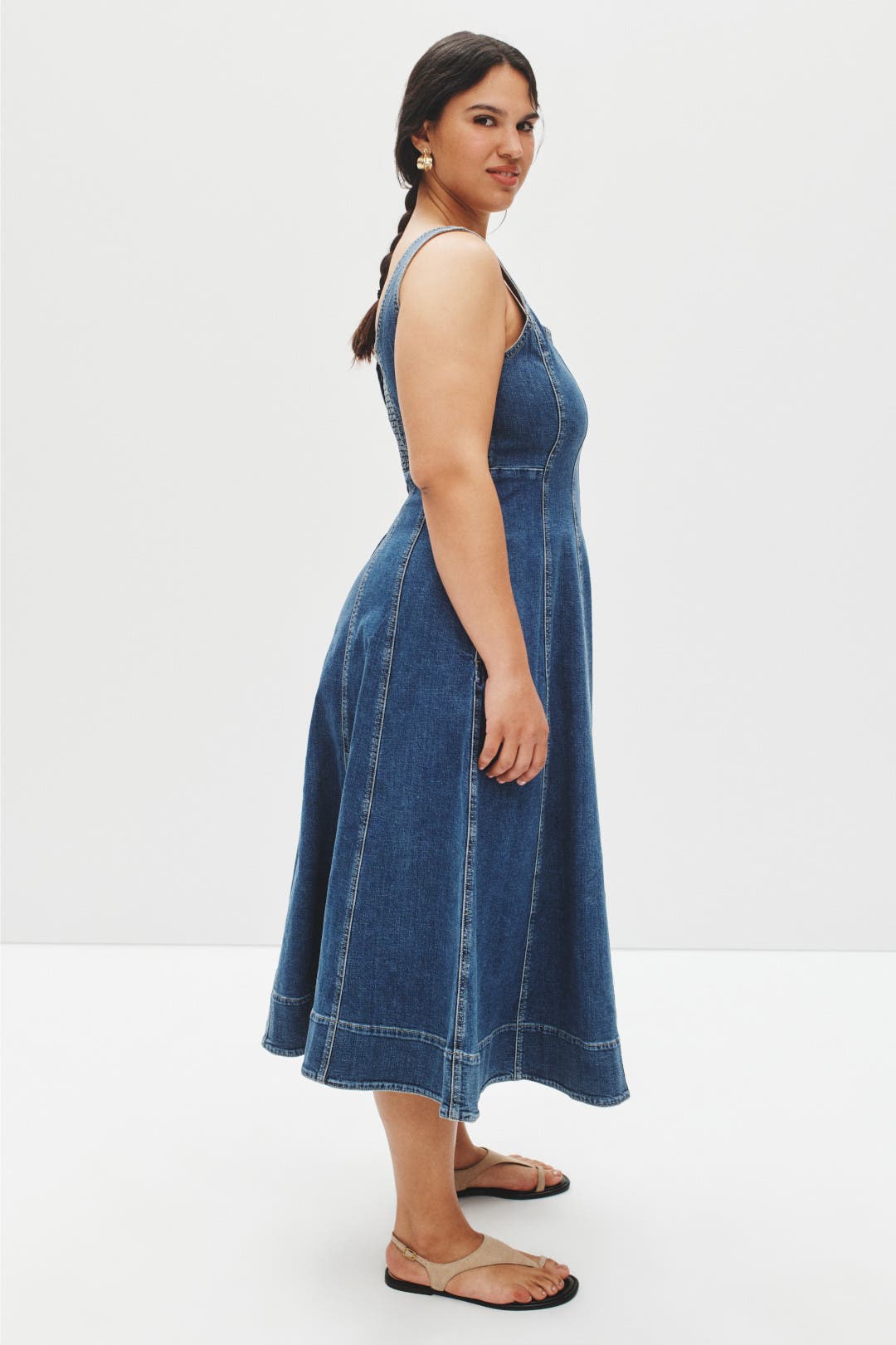 Flare Denim Midi Dress by Madewell | Rent the Runway