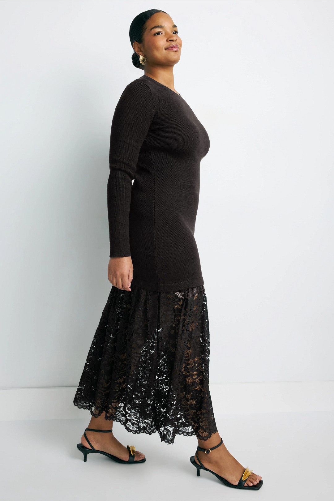 Knit and Lace Midi Dress by Sea NY x RTR 6