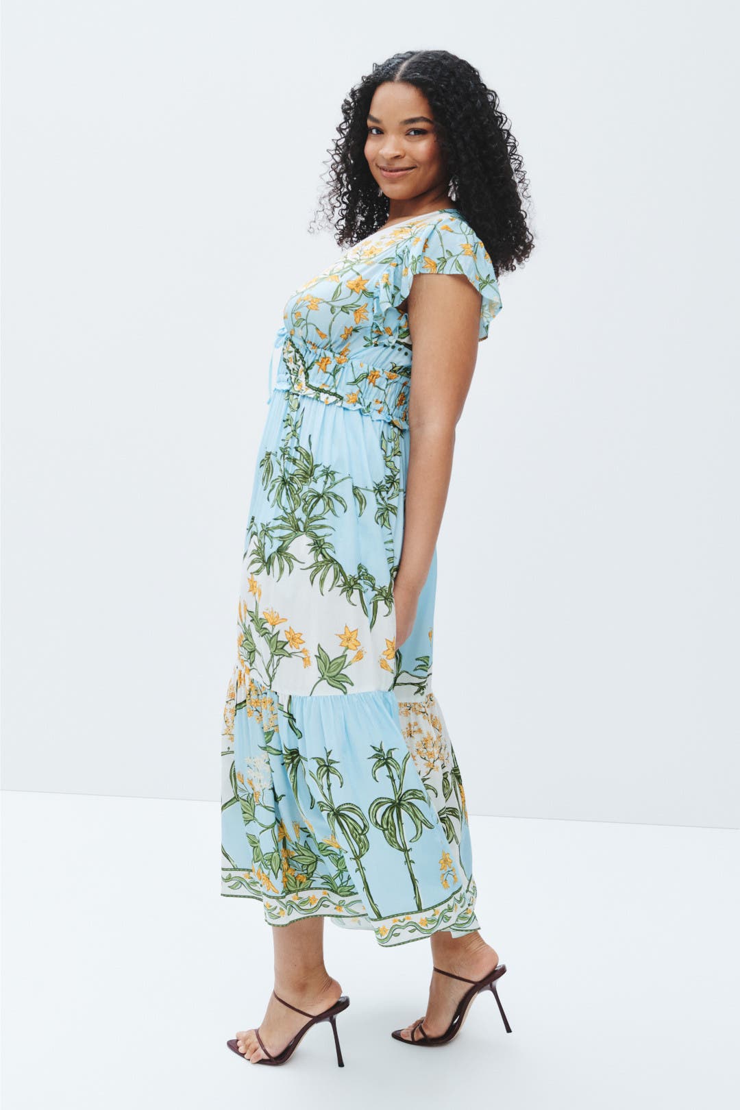 Flutter Sleeve V-Neck Midi by Derek Lam 10 Crosby x RTR | Rent the