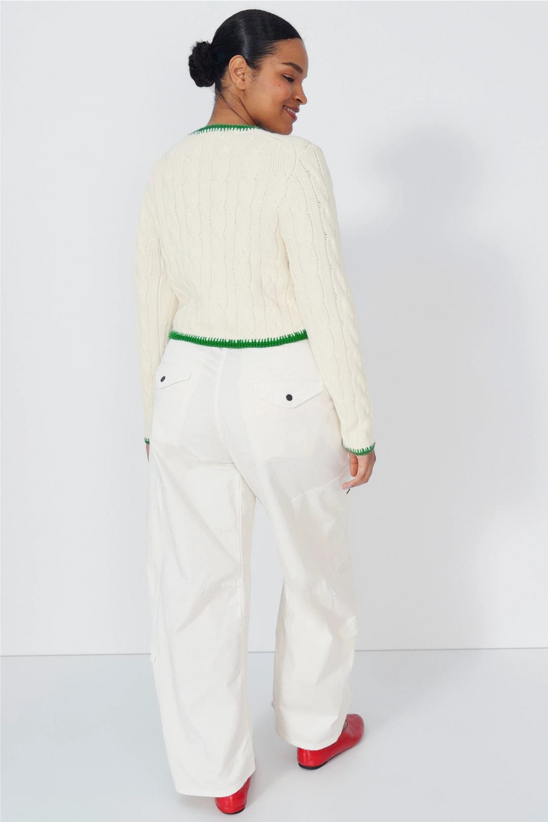 Cardigan with Green Piping by Polo Ralph Lauren | Rent the Runway