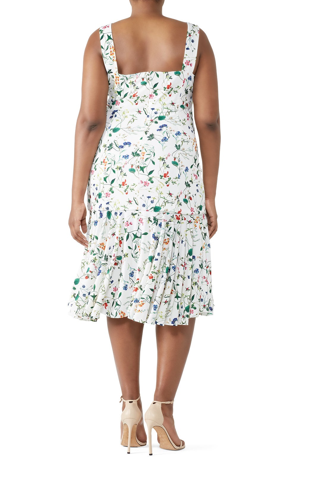 Ivory Floral Flutter Hem Dress by Alexia Admor 4