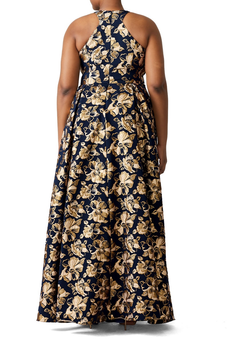 Floral Jacquard Gown by Badgley Mischka - Photo 5