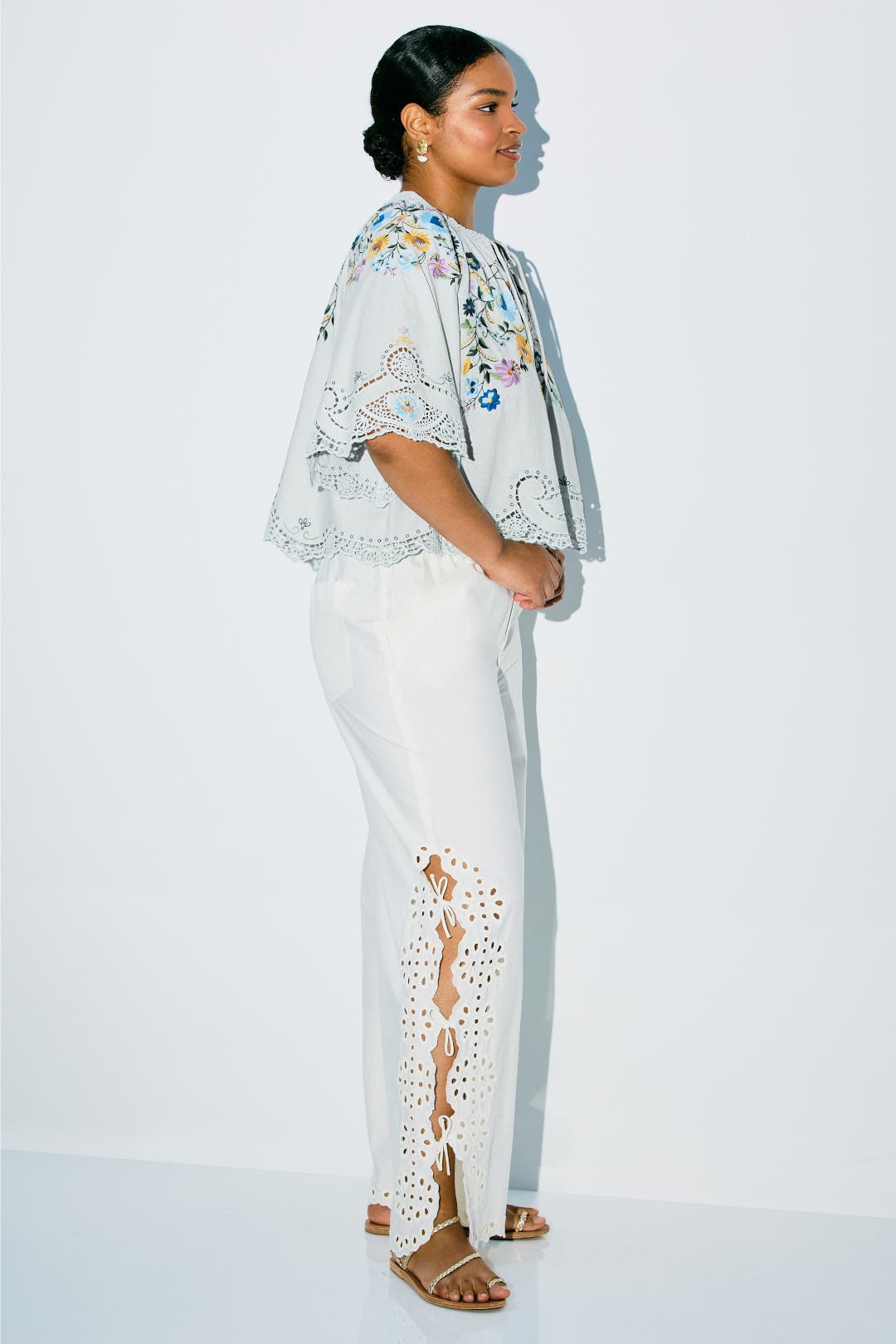 Celia Embroidered Short Sleeve Top by Sea New York | Rent