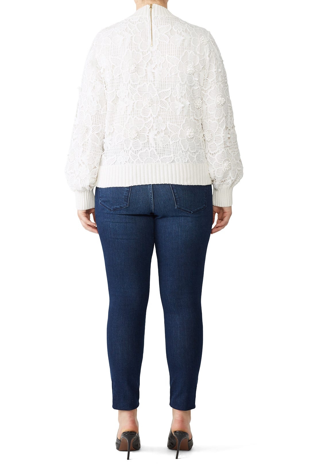 White Lace Sweater by Badgley Mischka 5