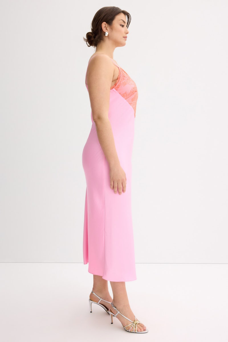 Lace Trim Midi Dress by Ronny Kobo x RTR - Photo 6