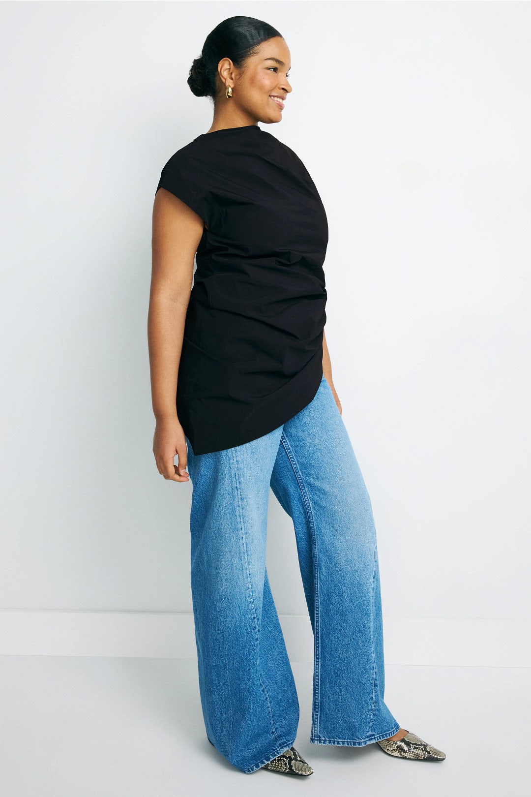 Asymmetric Taffeta Top by Natori 6