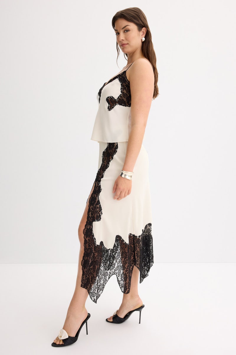 Lace Trim Slip Skirt by Ronny Kobo x RTR - Photo 6