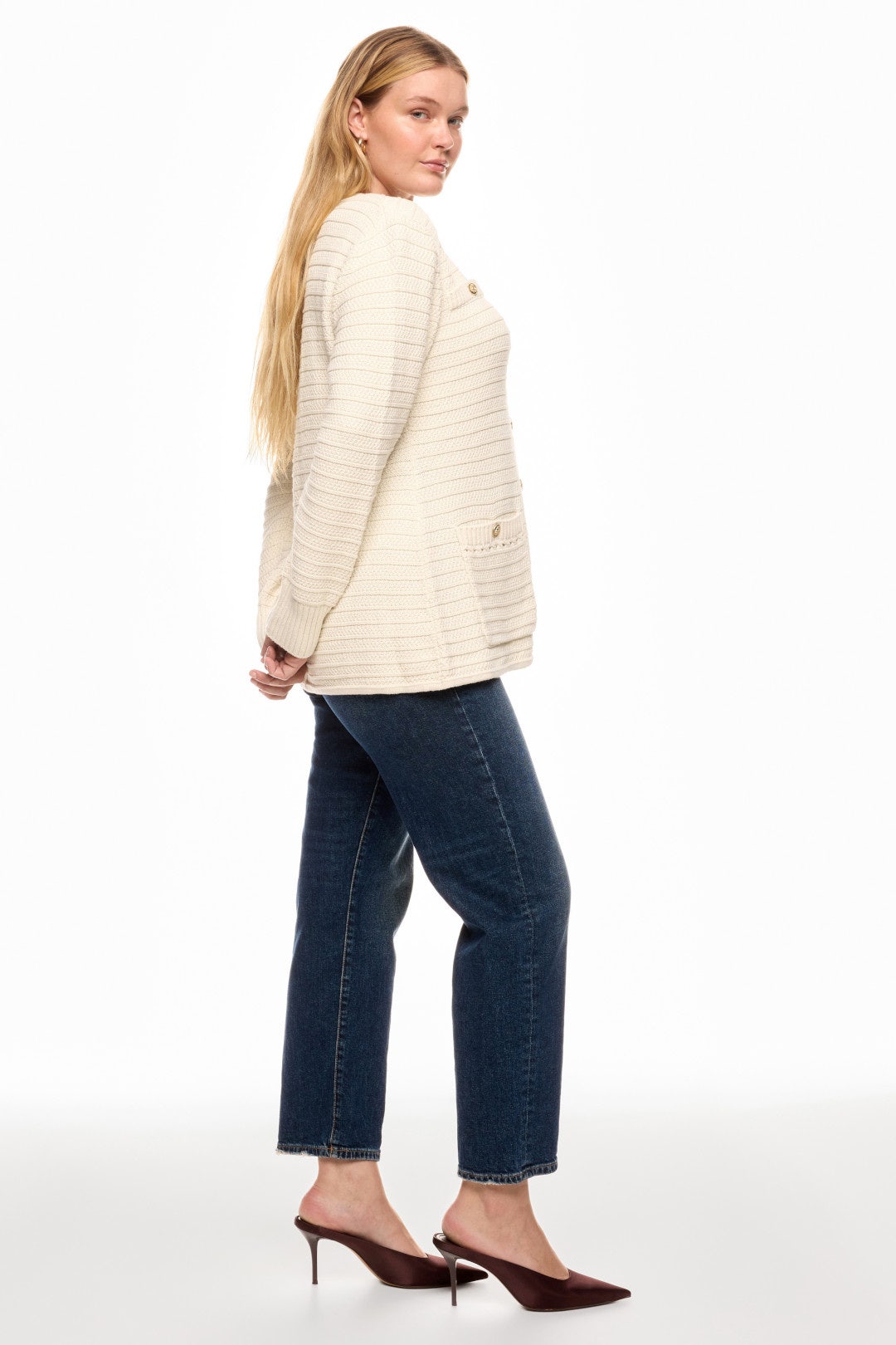 Chunky Knit Button Front Jacket by TOCCIN X RTR 3