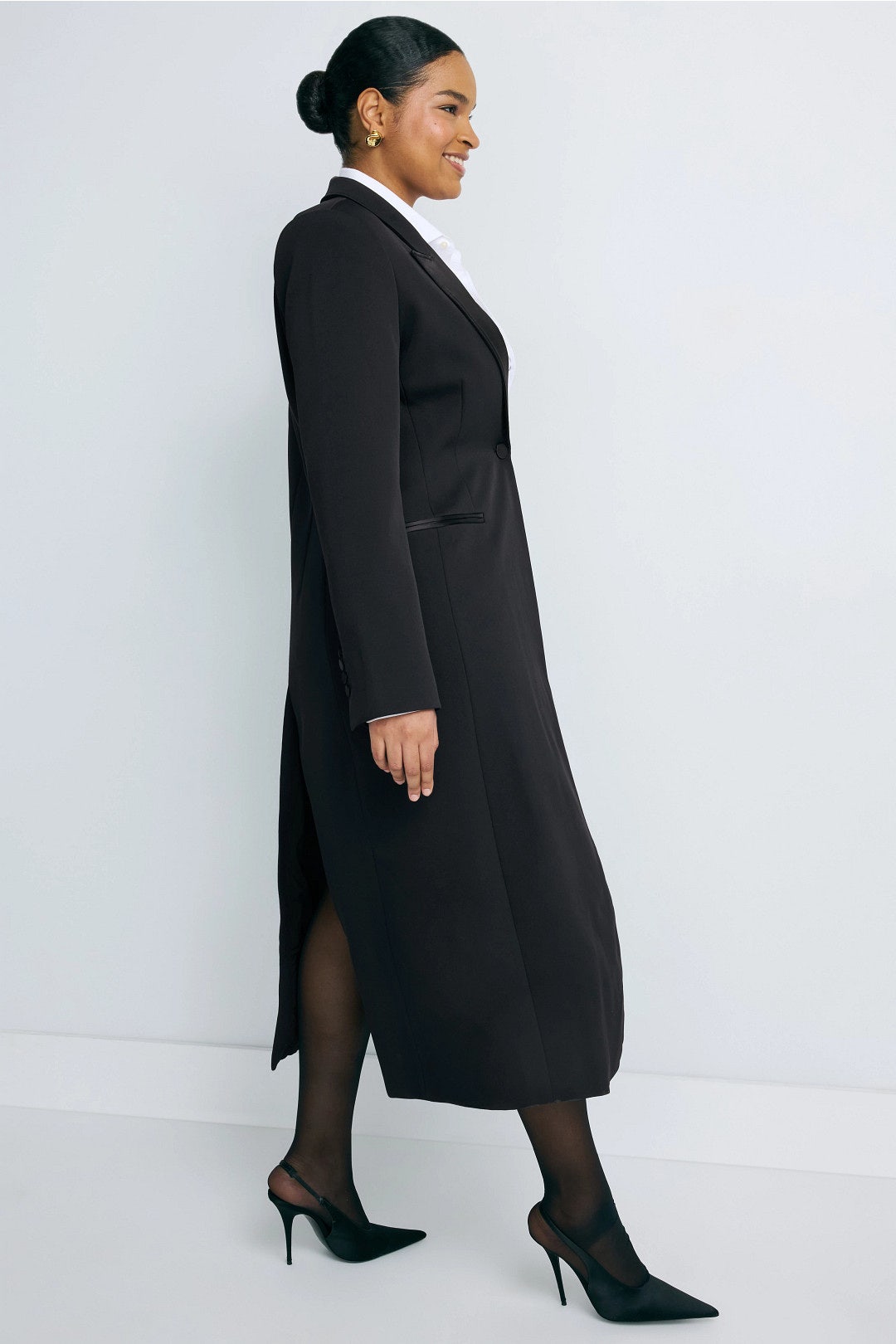 Satin Trim Dinner Coat by Ronny Kobo x RTR 6