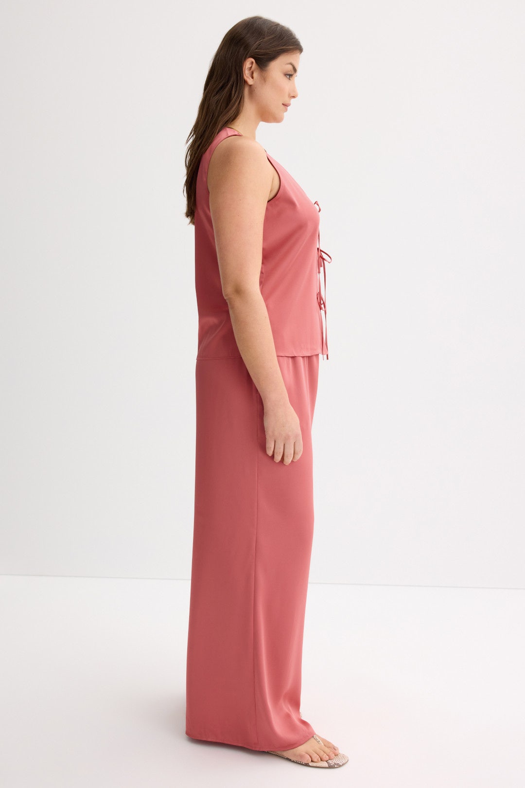 Wide Leg Satin Pull On Pants by Rosetta Getty x RTR 3