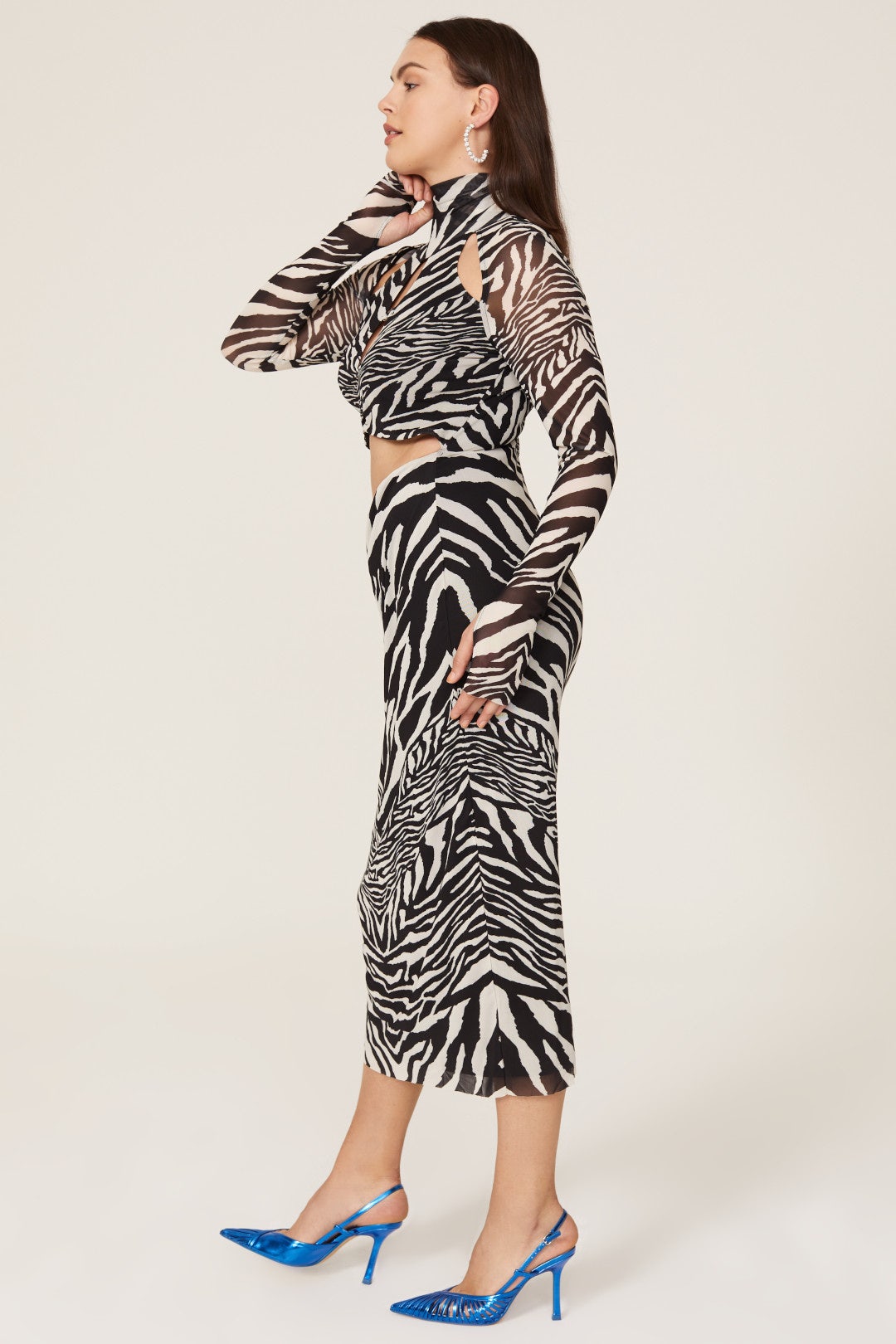Brie Zebra Mesh Dress by AFRM 6