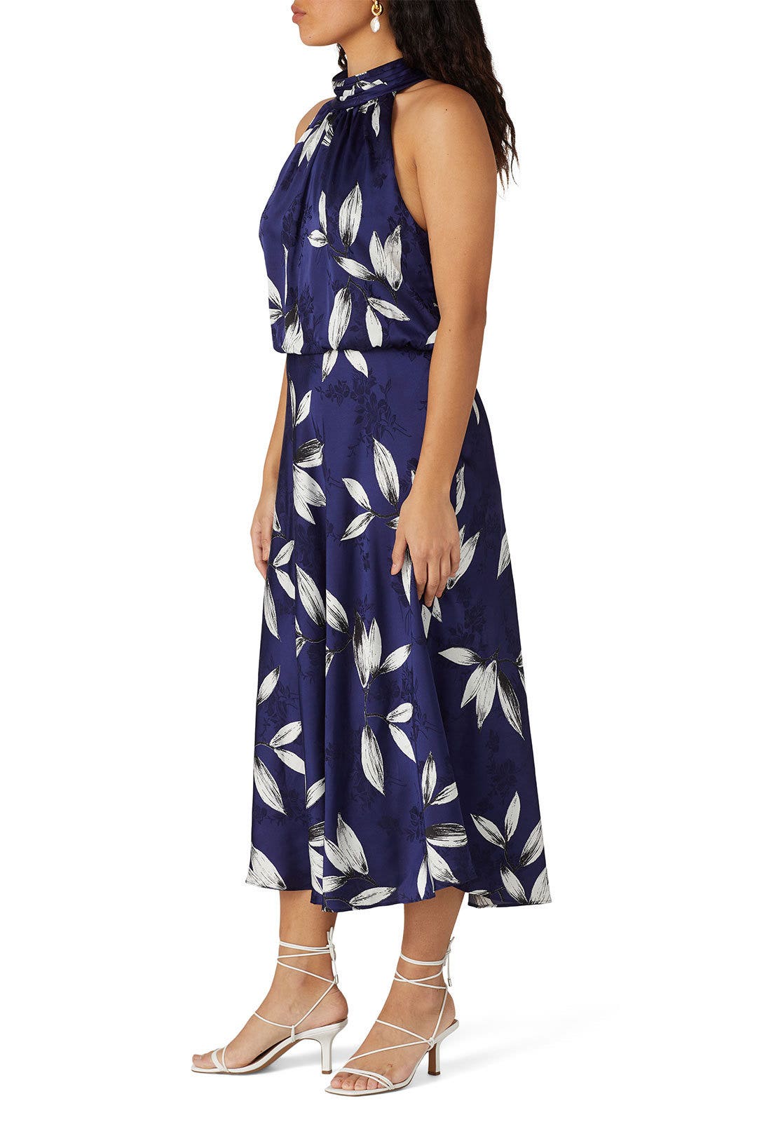 Navy Floral Halter Dress by Adrianna Papell 6