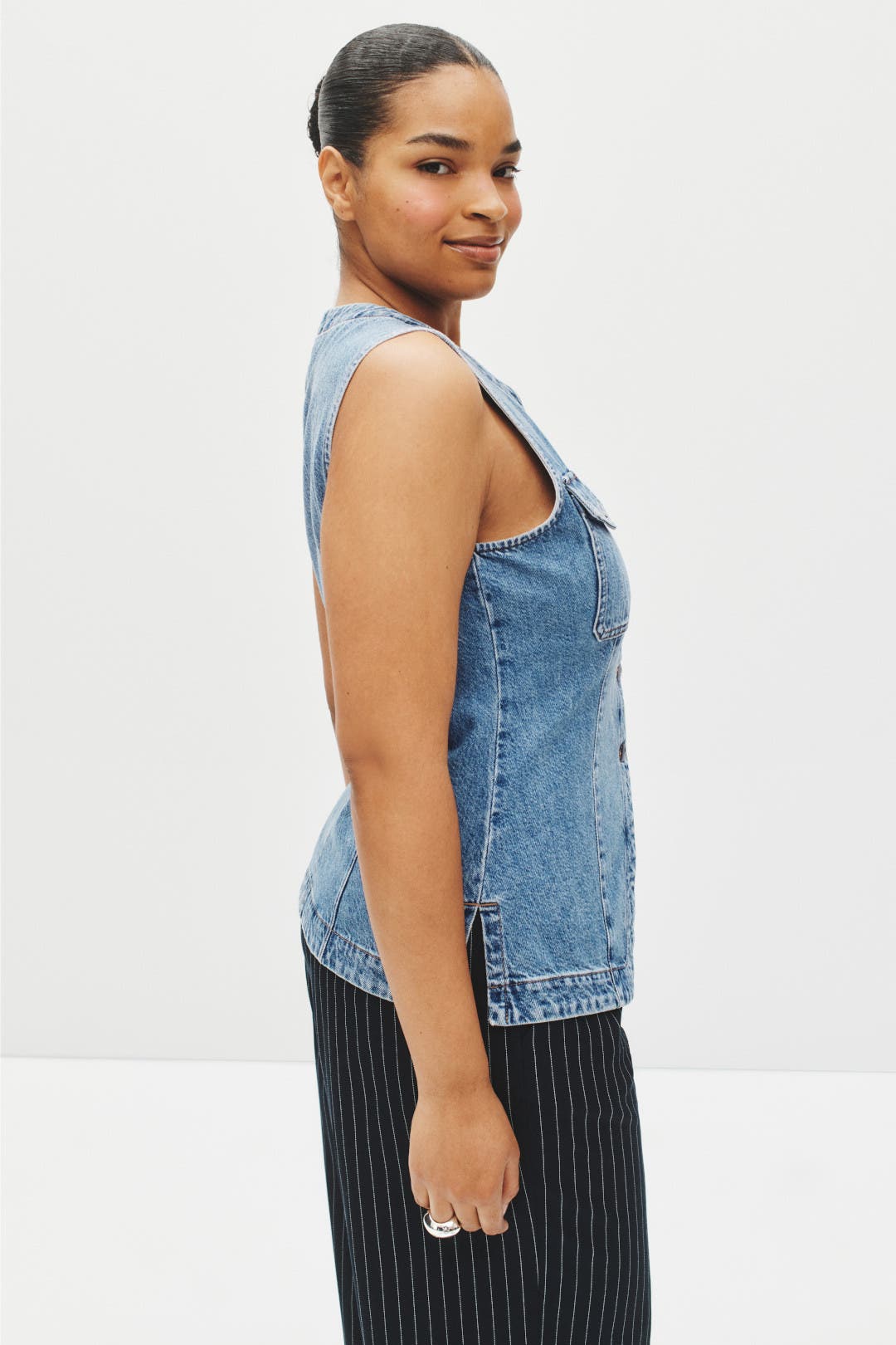 【SCENERITY】High neck denim vest High Neck Denim Vest by Madewell | Rent the Runway