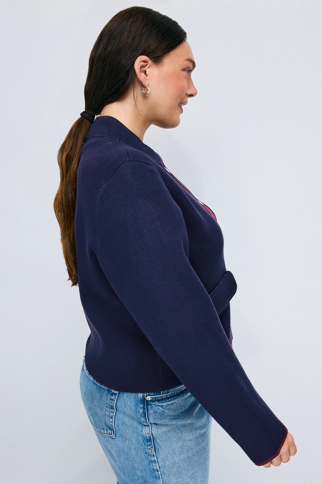Madouce Navy And Maroon Trim Cardigan by Claudie Pierlot 6