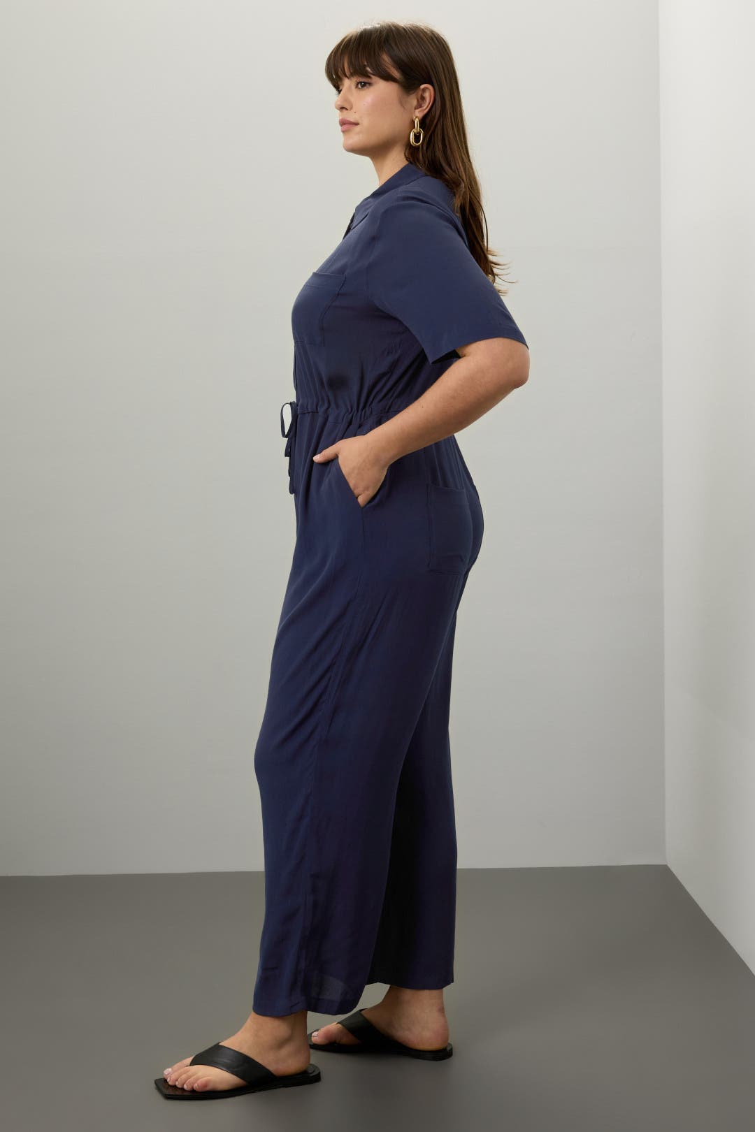 Navy Short Sleeve Jumpsuit by Thakoon x RTR | Rent the Runway