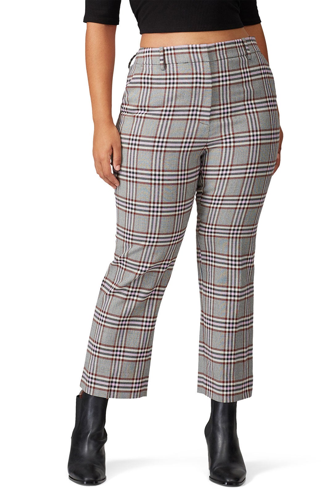 Plaid Straight Leg Trousers by Derek Lam 10 Crosby 6