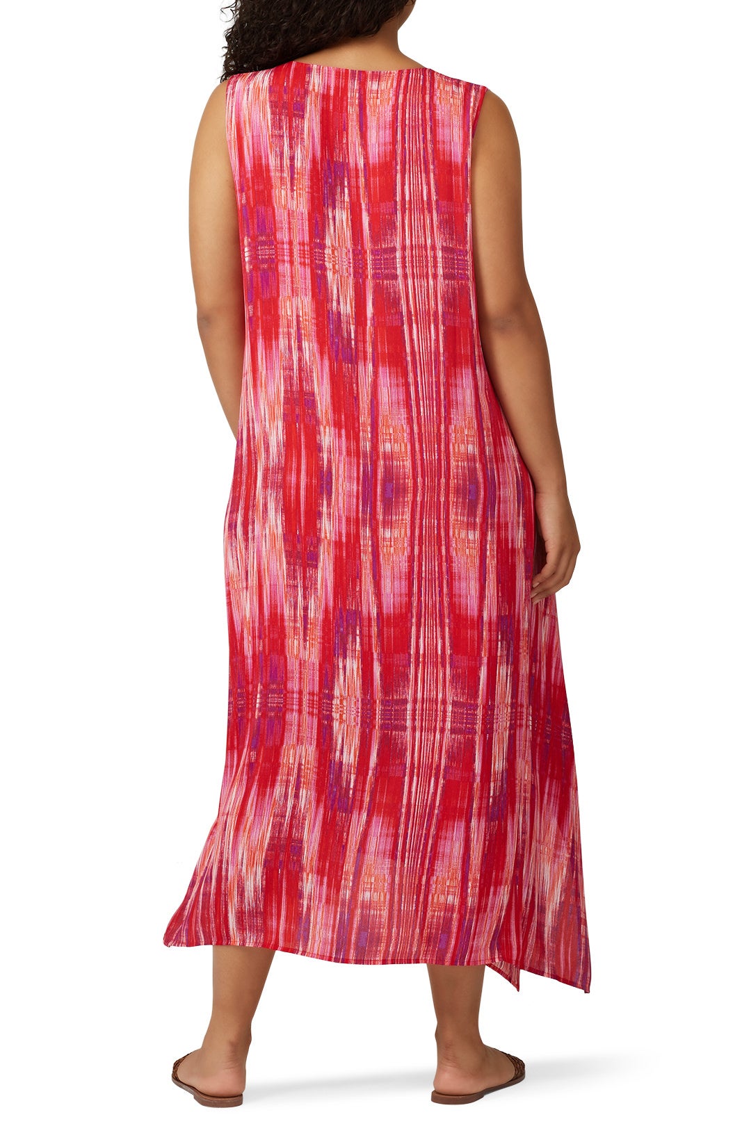 Abstract V-Neck Dress by N Natori 5