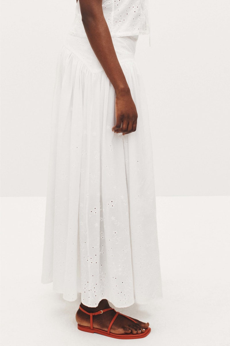Procida Skirt White Eyelet by Staud - Photo 6