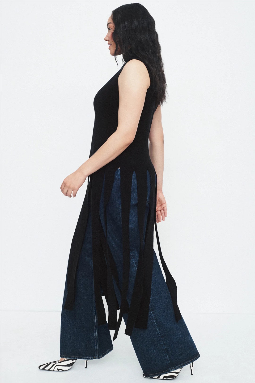 Mock Neck Fringe Sweater by Rosetta Getty x RTR 6