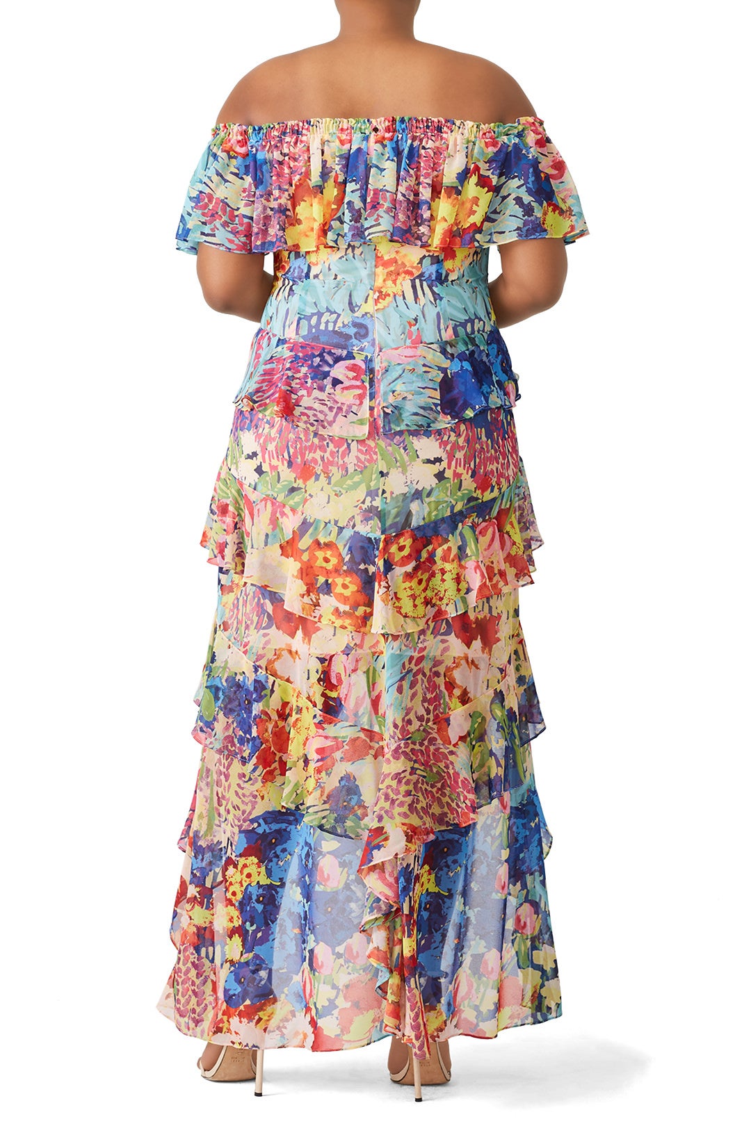 Multi Floral High Low Maxi by Badgley Mischka 4