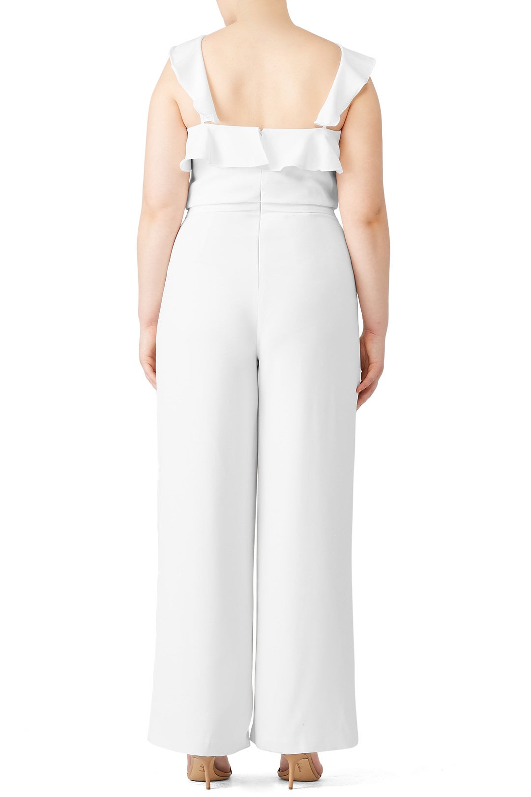White Ruffle Jumpsuit by ML Monique Lhuillier 5