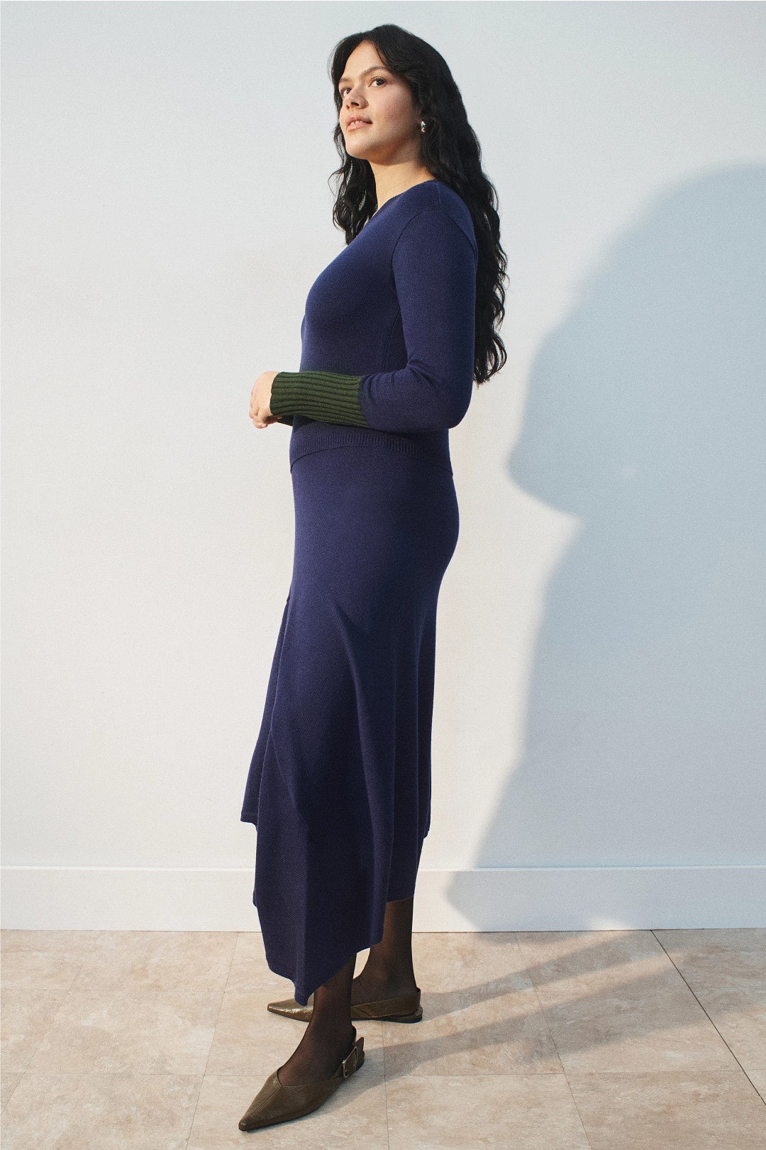 Colorblock Cuff Knit Midi Dress by PLAN C x RTR 6