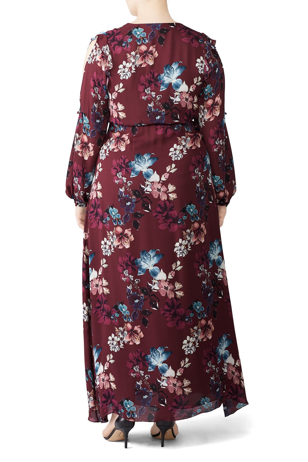 Burgundy Floral Wrap Maxi by Nicholas 5