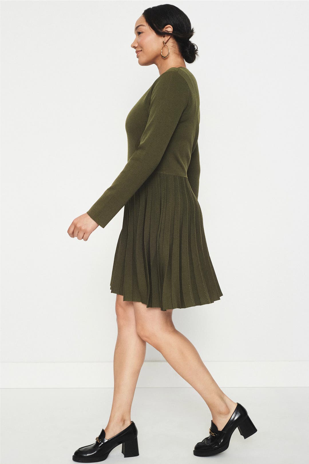 Pleated Long Sleeve Knit Mini Dress by Jason Wu x RTR | Rent the