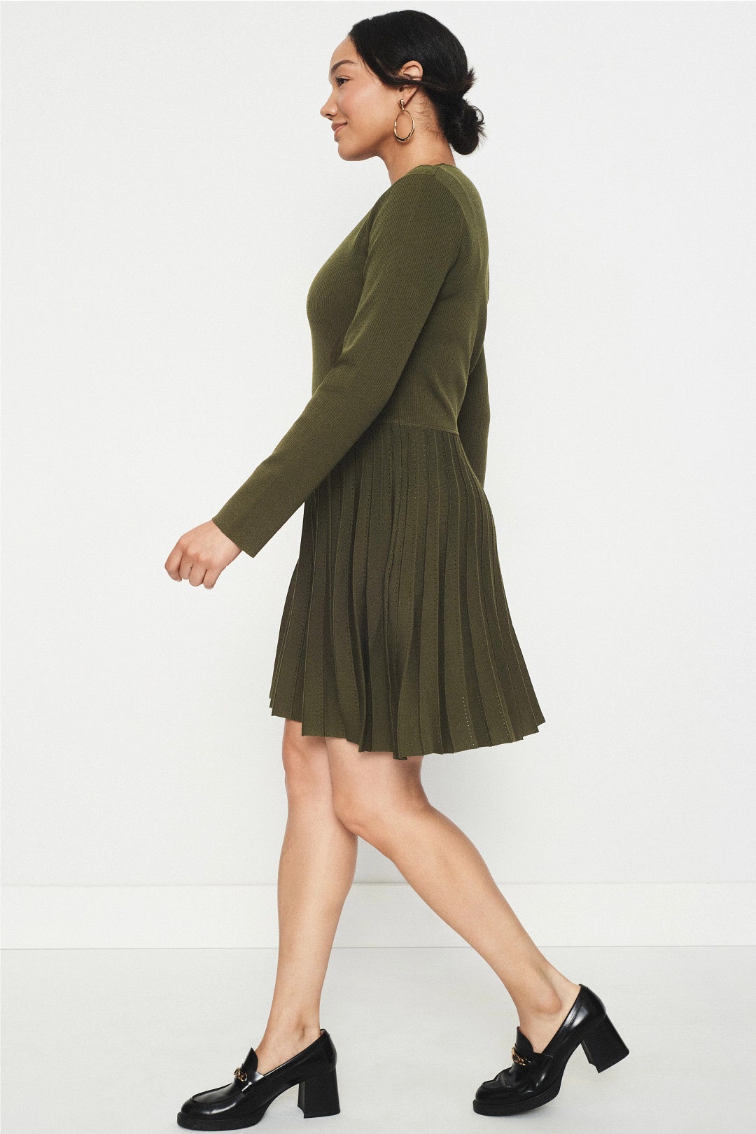 Pleated Long Sleeve Knit Mini Dress by Jason Wu x RTR 6