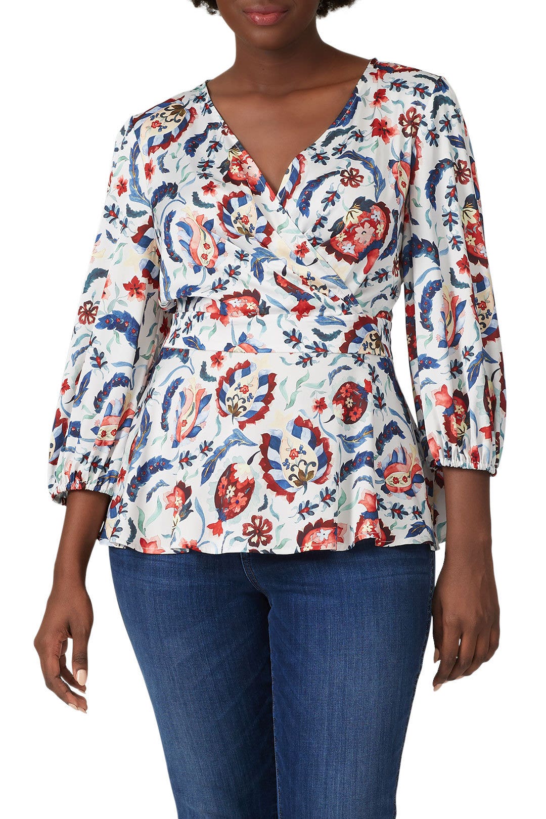 Multi Floral Peplum Top by SACHIN BABI 4