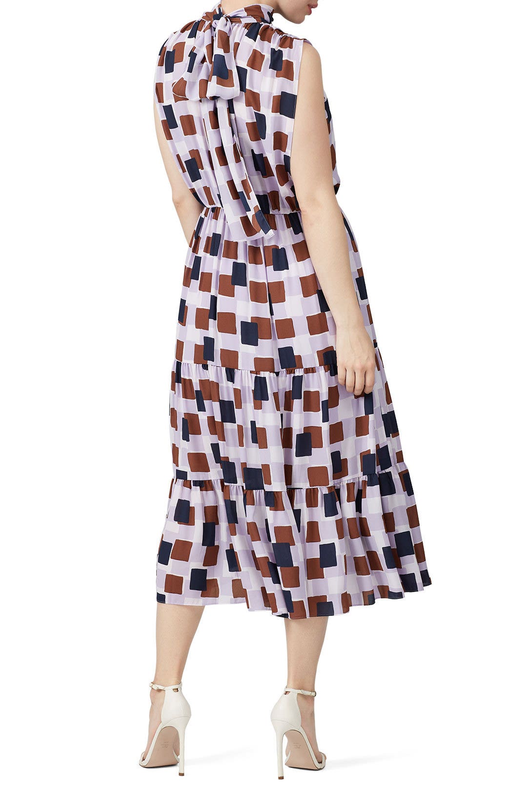 Geo Squares Tie Neck Dress by kate spade new york 5