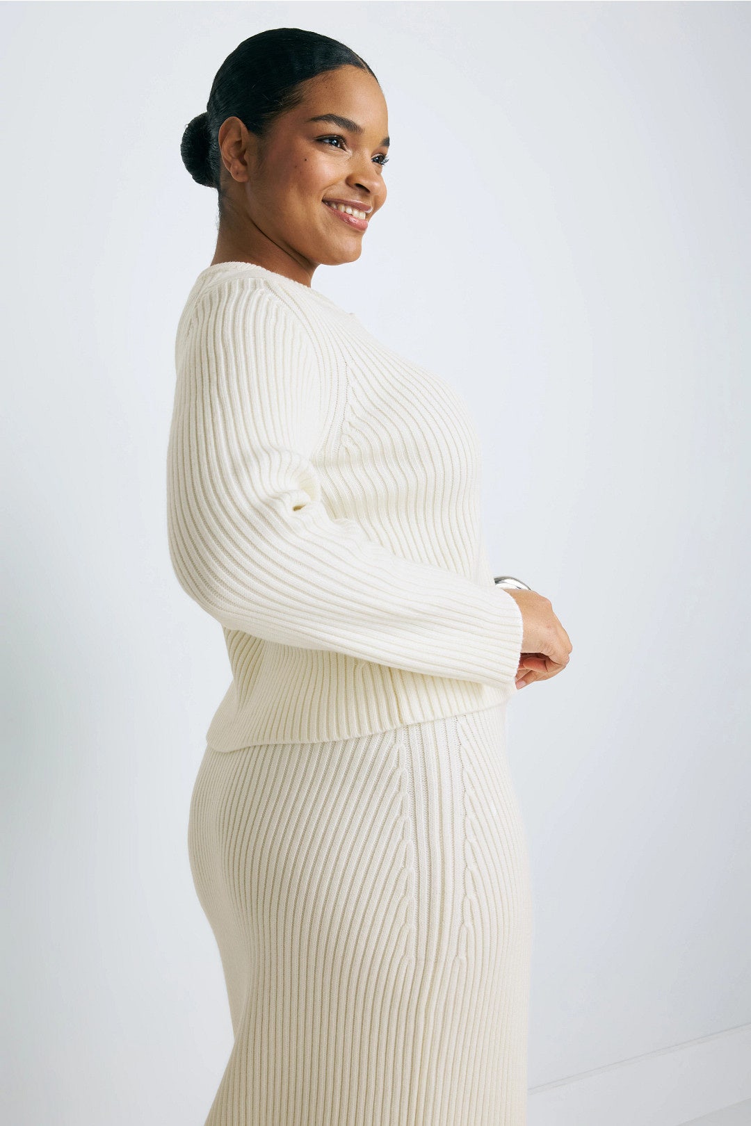 Crew Neck Zip Front Cardigan by Rosetta Getty x RTR 6